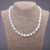 Necklace Moonstone Opalite (synthetic) faceted, diameter 8×12(±)mm, length 46cm