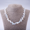 Necklace Moonstone (synthetic) faceted "butterfly", diameter 6-10(±)mm, length 45cm