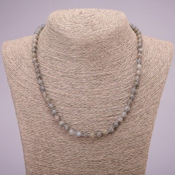 Labradorite Natural Stone Necklace Smooth Bead, diameter 6(±)mm, length 45cm