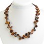 Tiger's Eye Necklace with Butterfly 8-20mm, 46cm length