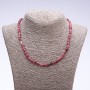 Natural gemstone Tourmaline beads faceted "square", diameter 6mm, length 45cm