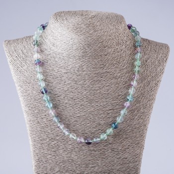 Fluorite Bead Necklace Smooth Round 48cm 8mm