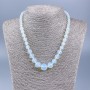 Moonstone Necklace (Synthetic) Faceted Bead with Size Increase, 6–14mm, 48cm