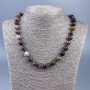 Necklace of natural tourmaline, smooth beads, diameter 10mm, length 52cm
