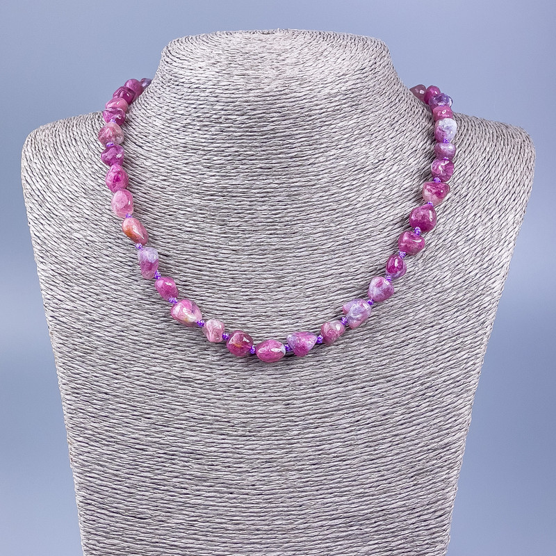 Natural Ruby rubellite Tourmaline Beads faceted, diameter 9x9mm+, length 48cm +