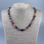 Tourmaline Bead Necklace, facet-cut, 11×9mm diameter, length 50cm +/-