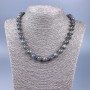 Labradorite natural stone necklace, smooth ball, 10mm diameter, length 50cm ±