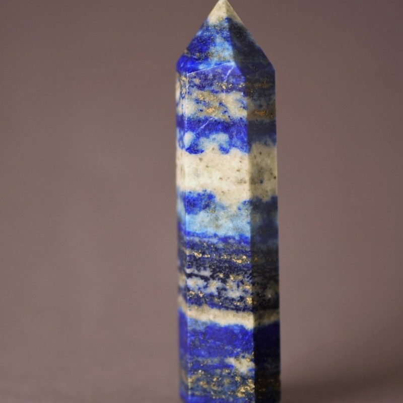 Lazurite Crystal Faceted Pencil Shaped Souvenir Natural Stone (Price per 100 g)