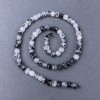 Rutilated Quartz Faceted Cube Beads on Thread, 5 mm cubes, diameter ~5 mm, length ~39 cm