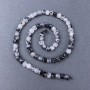 Rutilated Quartz Faceted Cube Beads on Thread, 5 mm cubes, diameter ~5 mm, length ~39 cm