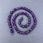 Sugilite Beads, natural stone, faceted cube on a thread, 7.5×7.5 mm, length 38 cm