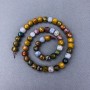 Jasper Beads natural stone faceted cube on thread, diameter 7.5 mm±, length 38 cm±
