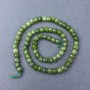 Canadian Jadeite Jade Beads, natural gemstone, faceted cube on thread, diameter 9x9 mm, length 38 cm