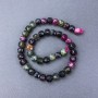 Turmaline natural gemstone faceted cube-shaped beads on thread, diameter 9x9 mm±, length 38 cm±
