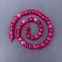 Pink tourmaline beads natural stone faceted cube on thread, diameter 9×9 mm±, length 38 cm±