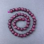 RUBELLITE Tourmaline natural stone faceted cube beads on a thread, diameter 9x9 mm±, length 38 cm±