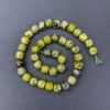 Yellow Turquoise Beads natural gemstone faceted cube on thread, 9x9 mm diameter, length 38cm