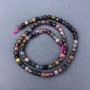 Tourmaline Beads natural gemstone faceted cube on thread, diameter 4x4 mm±, length 40 cm±