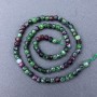 Zoisite Beads natural stone faceted cube on thread, 4x4 mm +/- diameter, 38cm +/- length