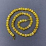 Yellow Jadeite Beads, natural gemstone faceted cube on thread, diameter 5mm+-, length 37cm+-