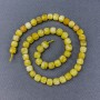 Jadeite Beads, yellow natural stone, faceted cube on thread, 7.5×7.5 mm, length 38 cm