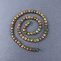 Jasper Unakit Beads Natural Stone Cut Cube on a Thread, 6x6 mm diameter ±, length 38 cm ±