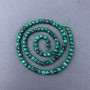 Malachite Beads, natural gemstone, faceted cube on thread, diameter 4x4 mm ±, length 39 cm ±