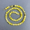 Yellow Turquoise Beads, Smooth Round 6.5 mm ± on Thread, Length 38 cm+