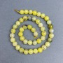 Yellow Turquoise Beads smooth round 8.5 mm on thread 38 cm+