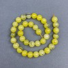 Yellow Turquoise Beads smooth round 10 mm diameter on thread, length 38 cm+