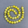 Yellow Turquoise Beads smooth round 10 mm diameter on thread, length 38 cm+