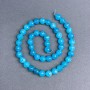 Aquamarine Beads natural stone faceted round bead, diameter 8 mm± on thread, length 38 cm+
