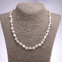 Baroque freshwater pearl necklace white, 8+-mm diameter, 50 cm length