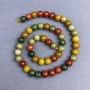 Assorted Natural Stone Beads, smooth round beads 8 mm Ø, on cord, length 39 cm+