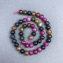 Tourmaline natural stone smooth bead 8 mm dia. on thread, length 38 cm+