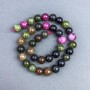 Natural Tourmaline Beads, smooth round beads, diameter 10.5 mm ± on thread, length 37 cm+
