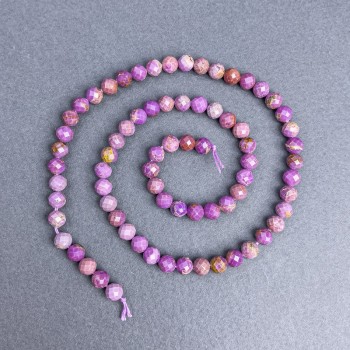 Phosphosiderite Beads, natural stone, faceted round beads 5.5 mm ± on thread, length 41 cm ±