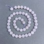 Quartz Beads White Natural Stone Faceted Ball, 8 mm± diameter on thread, length 38cm+