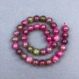 Multicolour tourmaline Beads smooth ball diameter 10.5 mm± on thread, length 38cm+