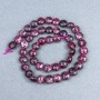 Tourmaline Rubellite Beads natural stone, faceted coin-shaped, 8×5 mm dia. ± on thread, length 37 cm ±