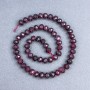 Turmaline Rubinized Rubellite Natural Stone Granulated Rondelle Beads, 8x6 mm dia, on thread, length 39 cm+