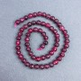 Tourmaline Rubellite Beads, Natural Stone, Faceted Round Beads 6 mm ± on Thread, Length 38 cm+