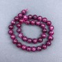Tourmaline Rubellite Beads natural stone smooth spheres, diameter 10 mm± on thread, length 38 cm+