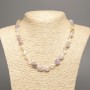 Necklace made of natural gemstones Assorted cabochon cut, diameter 11×9 mm±, length 48 cm ±