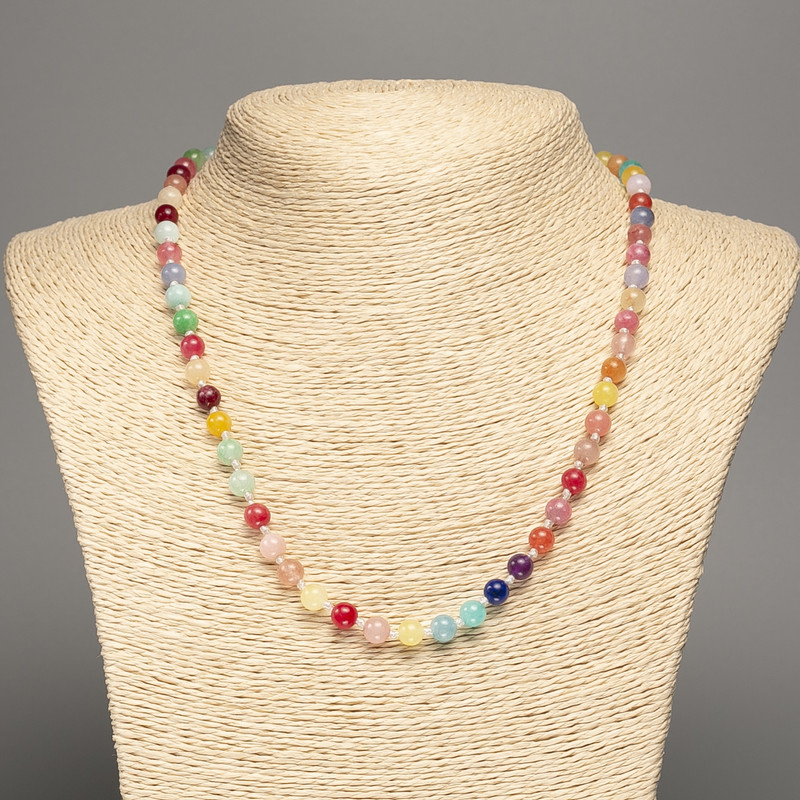 Assorted Beads Smooth Round 6 mm, length 49 cm ±