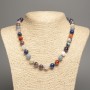 Necklace made of natural stones Assorted smooth beads, 10 mm diameter ±, length 49 cm ±