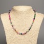 Necklace made from multi-colour agate, smooth beads 6mm diameter, 47cm length +