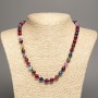 Necklace made of natural agate multi-coloured smooth beads 8mm diameter, 50cm length +