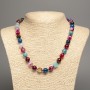 Colorful Agate Bead Necklace with Faceted Balls 10mm Diameter, 50cm Length +