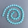 Larimar Beads natural stone smooth sphere, diameter 8.5 mm± on thread, length 38 cm+